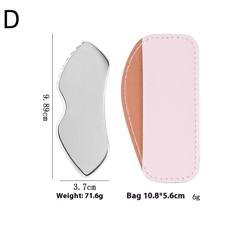 Stainless Steel Facial Roller and Gua Sha Tool – Dual-Function Massage Device for Face and Neck Skin Tightening and Lifting