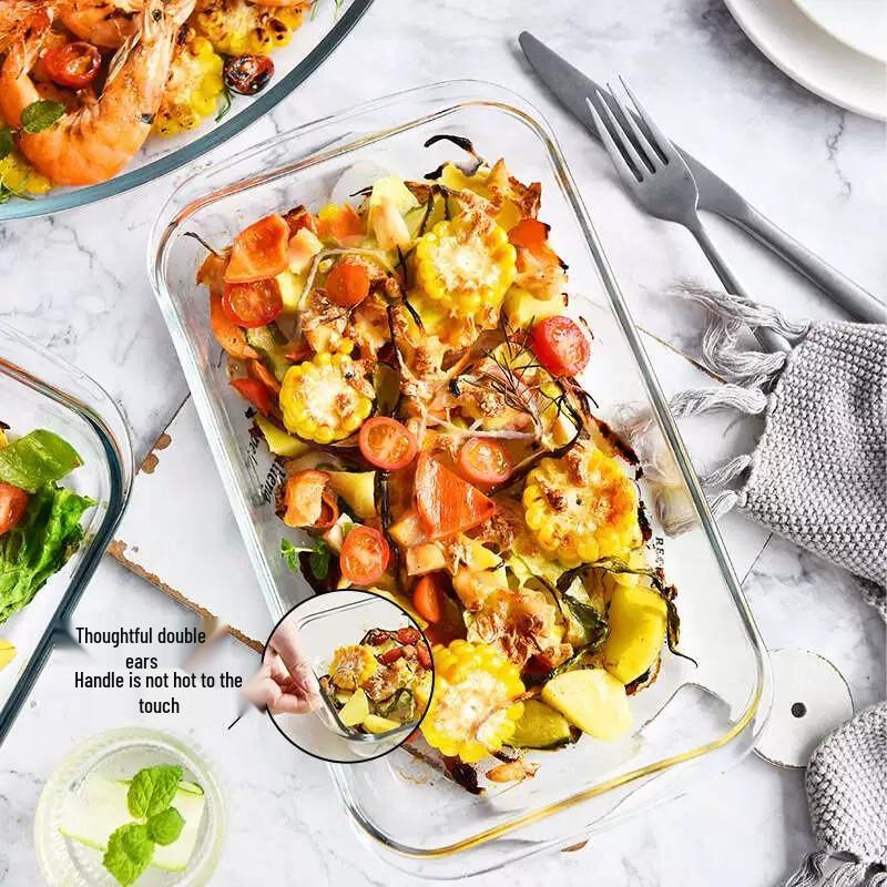 ZISIZ High Borosilicate Glass Rectangular Roasting Tray