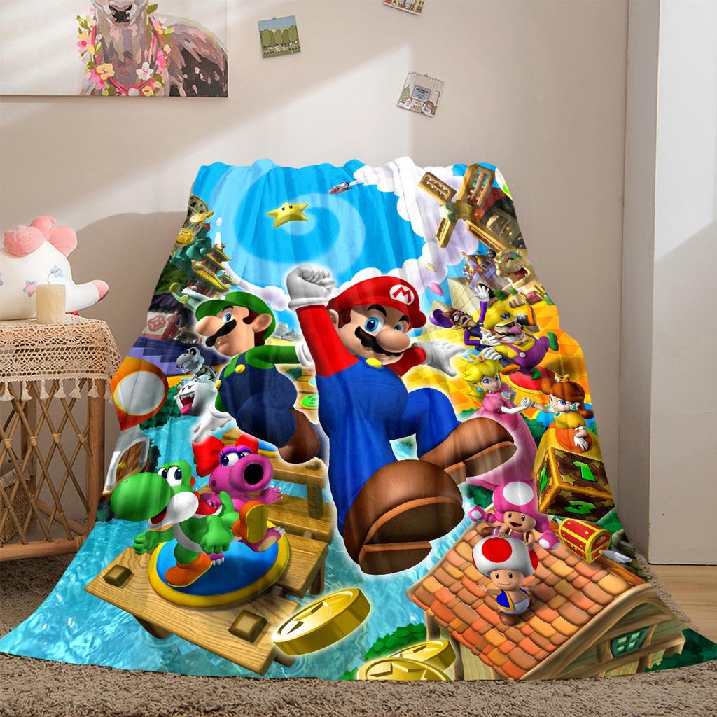 Mario Bros Soft Flannel Blanket Lightweight Cozy Microfiber Blanket for Couch Bed LXR95