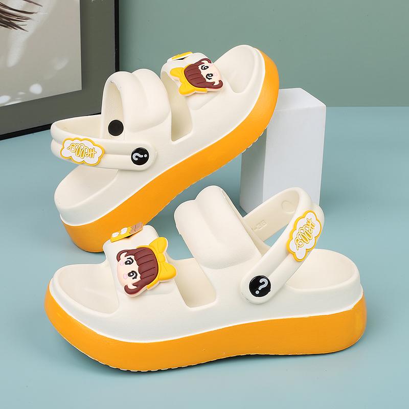 Fashion Cute Summer Slippers Women's EVA Outer Wear Non-Slip Odorless Beach Shoes Versatile Casual Home Use Sandals Fringe Element