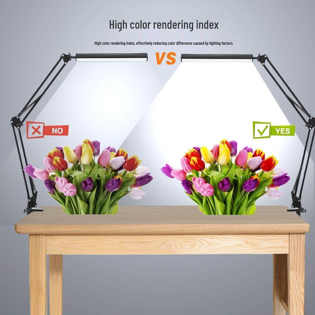 Folding Cantilever Desk Lamp with Clamp, Eye-Protection Design