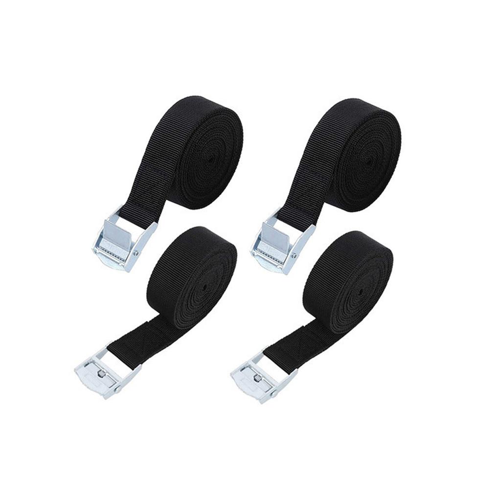 4 Pieces Luggage Snaps-on Buckle Roof Tie Down Tidying Fastener Strap Lashing Binding Ratchet Belt Outdoor Travelling