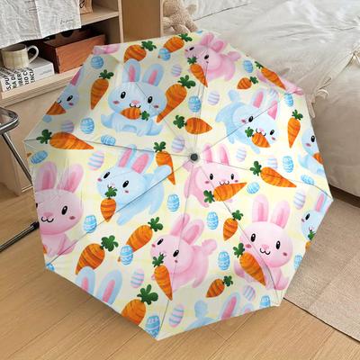 1 Stück Osterhase Muster Regenschirm Automatisches Öffnen und Schließen Regenschirm, Hochwertiger Regenschirm, Ideales Geschenk für Sie 177