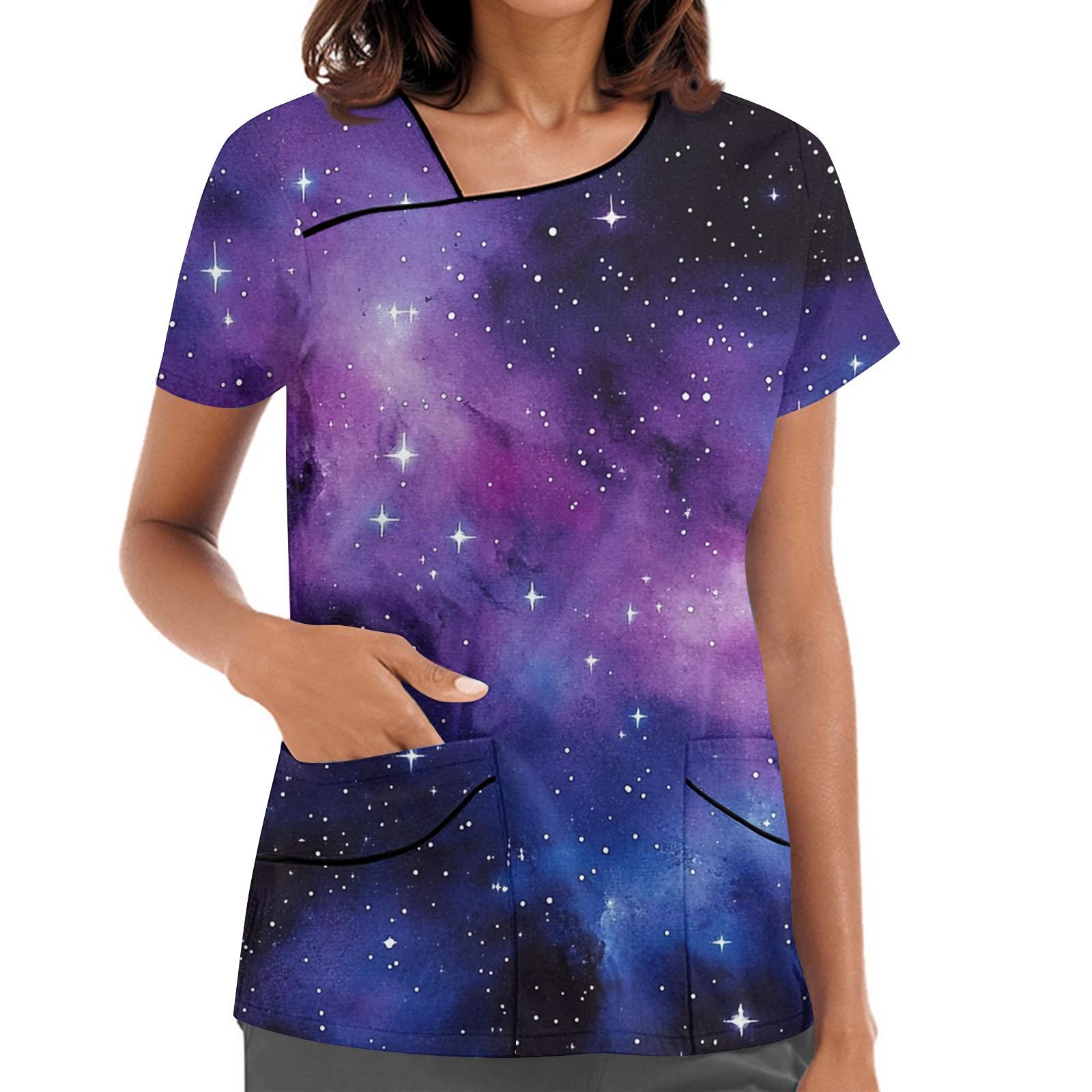 

Женская рабочая одежда с принтом, покатый воротник и двухслойные карманы, базовый верхний пуловер L