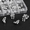 45pcs Metric Grease Fittings Kit,Hydraulic Grease Zerk Assortment Kit, 45 90 180 Degree Grease Gun Fittings, M6 M8 M10 Straight and Angled Grease