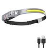 230° Induction LED Headlamp 5 lighting Modes Head flashlight COB rechargeable lantern for camping running Waterproof Head Light