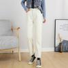 Fashion Women Plus Velvet Loose High Waist Casual  Jeans Straight Pants