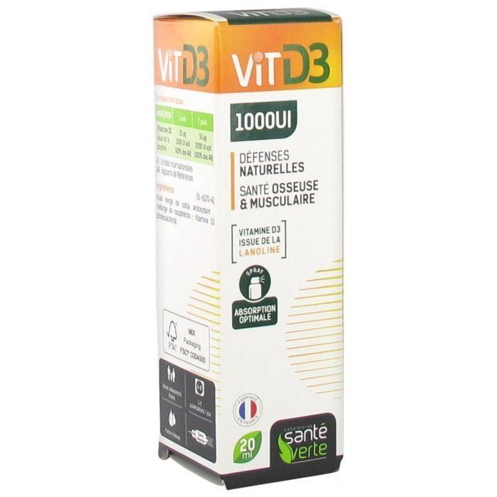 Compléments Alimentaires - Santé Verte Vitamine D3 1000Ui 20 Ml