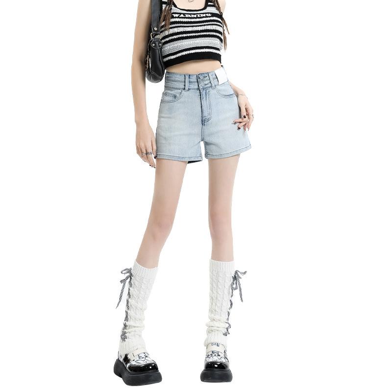 Denim Shorts Women's Summer High Waist Shorts Women's Casual Shorts Women's Three-quarter Shorts