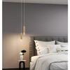 Bedroom Bedside Pendant Light, Modern Minimalist Cylindrical Minimalist Electroplated Long Line Pendant Light