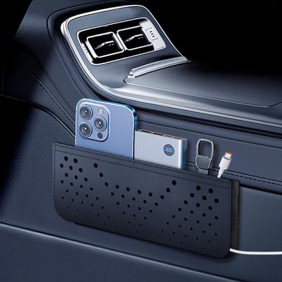 PU Leather Car Net Storage Bag General Multi-Functional Storage Hanging Bag Cell Phone Bag Paste Type Storage Box Car Accessorie
