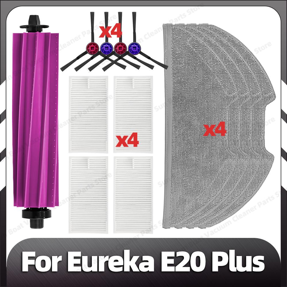 Compatible for Eureka E20 Plus Replacement Main Side Brush HEPA Filter Mop Pad Spare Parts Accessories