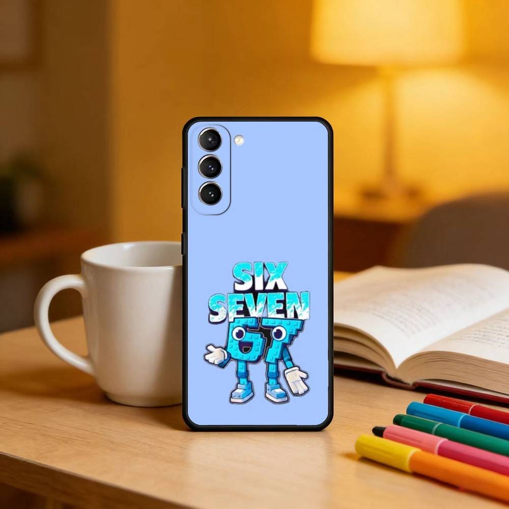 

Six Seven-67 Phone Case For Samsung S25,24,23,22,30,21,10,9,Ultra,Plus,Lite,FE,4,5 G Soft Black Case Samsung S26