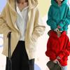 Women Oversized Sweatshirts with Hooded Casual Solid Color Zipper Up Jackets Autumn Winter Workout Jogger Fleece Hoodies Coats