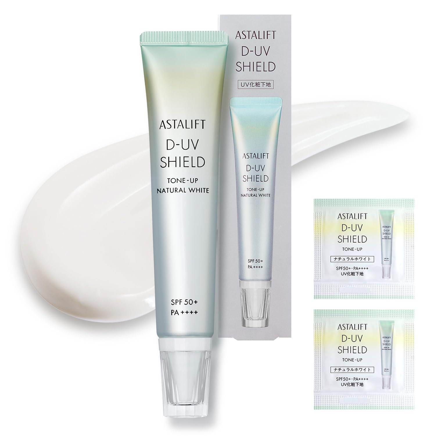 ASTALIFT UV База под макияж Shield Tone Up Натуральный белый 30 г В комплекте 2 пакетика с образцами (SPF50 + PA ++++) D-UV [Официальный эксклюзив]
