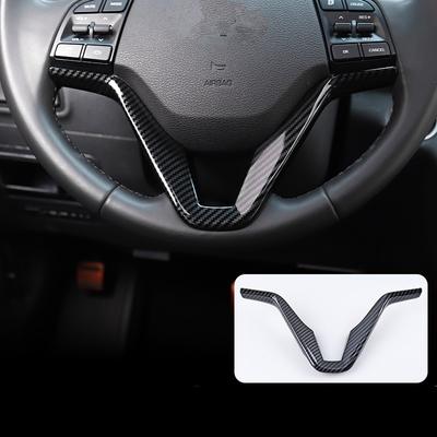 For Hyundai Tucson 2015-2019 Interior Steering Wheel Bezel Trim Cover Case Sticker Protection