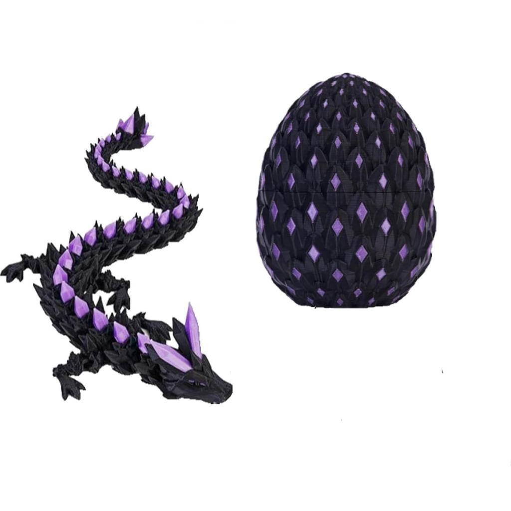 Dragon Egg Mysterious Dragon Egg Luminous Articulated Animal Toy Crystal 3D Printed Dinosaur Egg Suitable For Children Boys Girls Home Decoration