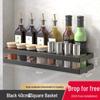 Wall-Mounted Multi-Tier Kitchen Storage Rack, No-Punch Design, for Seasoning and Refrigerator Side Organization