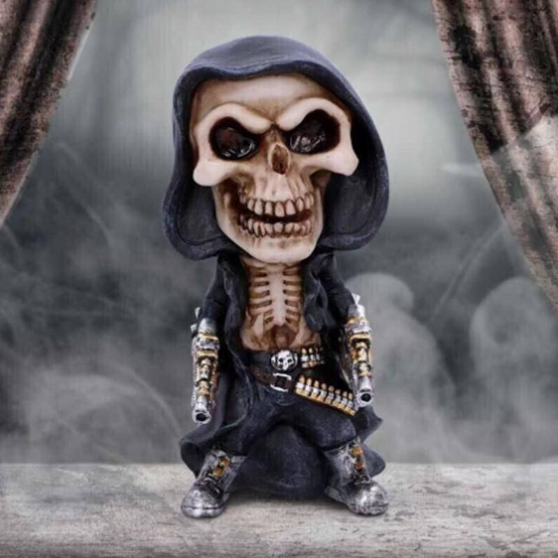 Skeleton Mechanical Harvester Statue Halloween Resin Decoration Gift Holiday
