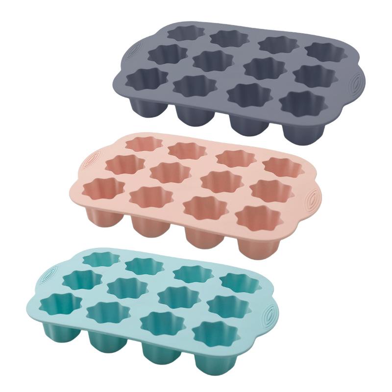 12 Cavity Silicone Octagon Mould Cake Pans Cupcake Muffin Mold Baking Tray Home Kitchen Cook Diy Tools