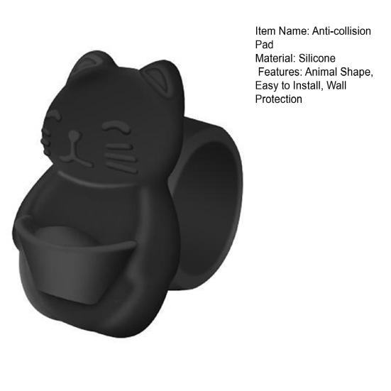Fortune Cat Door Stopper Wall Protector Shock Absorbing Elephant Door Stops Wall Shield Cushion Adhesive Free Wall Bumper Guard for Door Handle