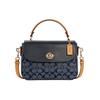 Marlie 24 Fragrance Print Turn-Lock Leather Cambridge Bag Women Handbags Denim-Blue C4921-IMDEI