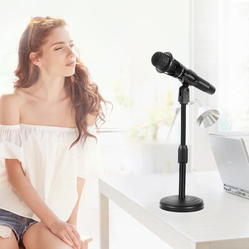 e300 Desktop Microphone Stand with Condenser Clip - Versatile for Conferences, Presentations, and K Songs