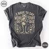 Comfort Colors® Weird Stuff Frog Shirt, Funny Sarcastic Tee, Woodcut Frog Tshirt, Unhinged Friend Gift, Dark Humor T-Shirt, Womens Gift