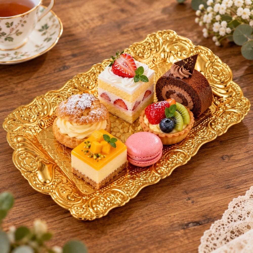 Ring Earrings Storage Metal Serving Trays 3D Embossed Jewelry Storage Plate  for Tea Coffee