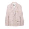 Autumn Double-Breasted Textured Office Jacket - Women's Fashion Suit with Small Fragrance Style