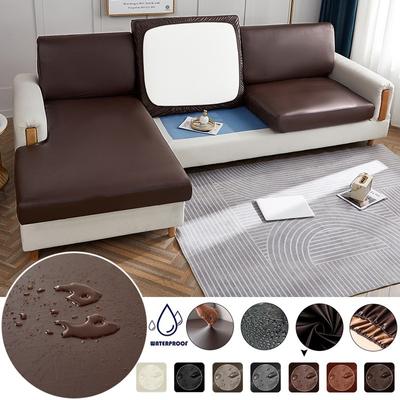 PU Leder Sofa Kissenbezug Wasserdicht Abnehmbar Waschbar Überwurf Für 1- bis 4-Sitzer Haustierfreundlich Heimgebrauch
