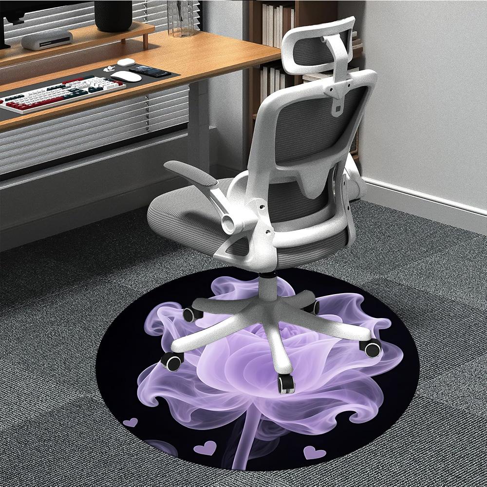 

1 шт. Круглый ковер с цветочным узором и розами для офиса, комнатный коврик, подходящий для офиса, под офисные кресла, спальни, гостиной, домашнего декора T148 80cm by 80cm