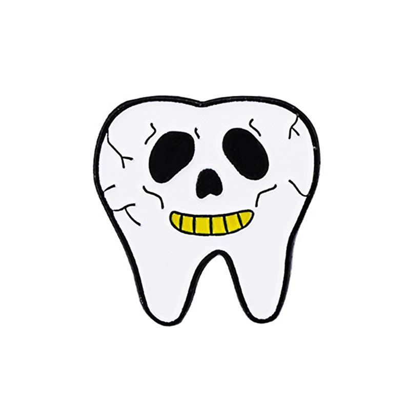 Chic White Toothbrush Brooch: Love Your Smile & Happy Brushing