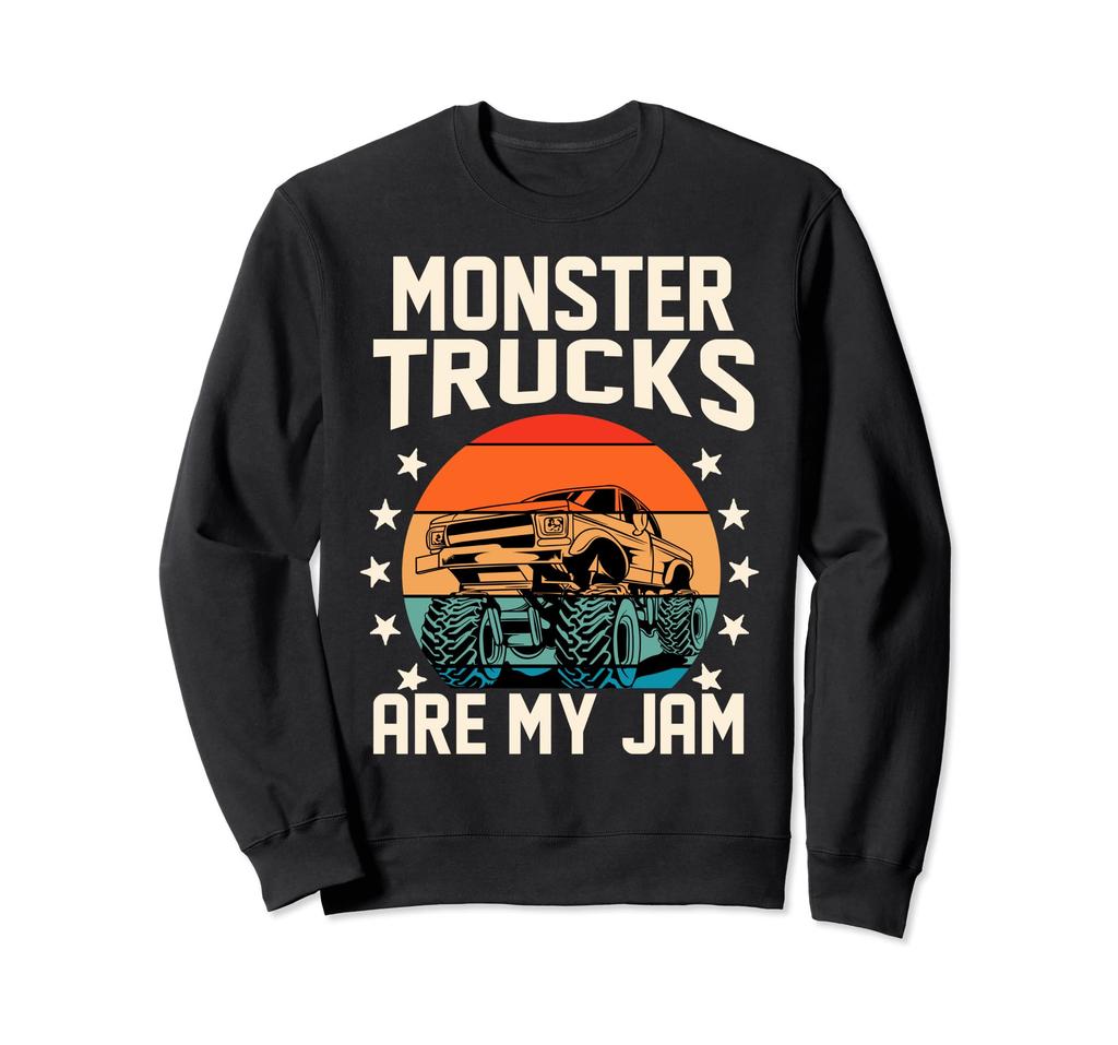 Monster Truck T-Shirt, Retro Cool Monster Truck "Are My Jam" Sweatshirt