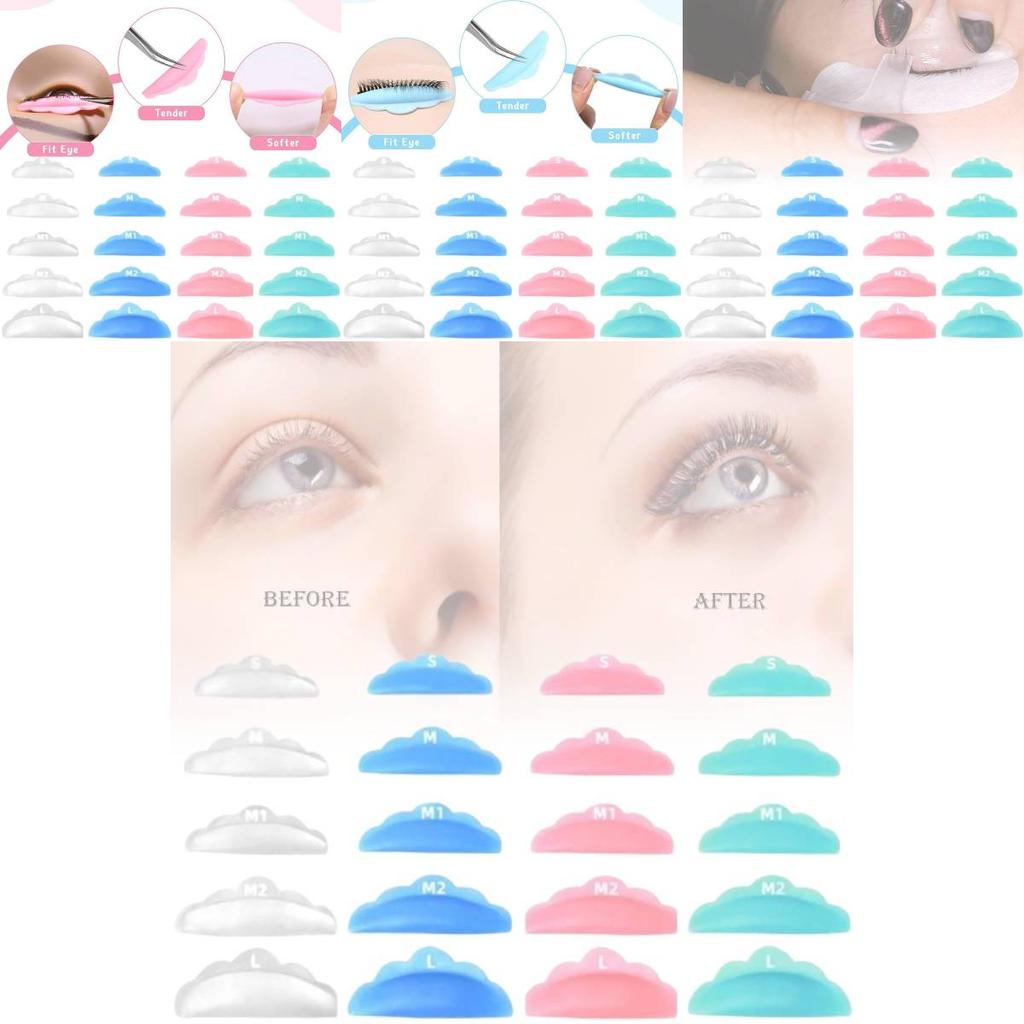 High-quality Silicone Eyelash Curling Pads Set Of Five Pairs In Assorted Colors For Perfect Lash Curls