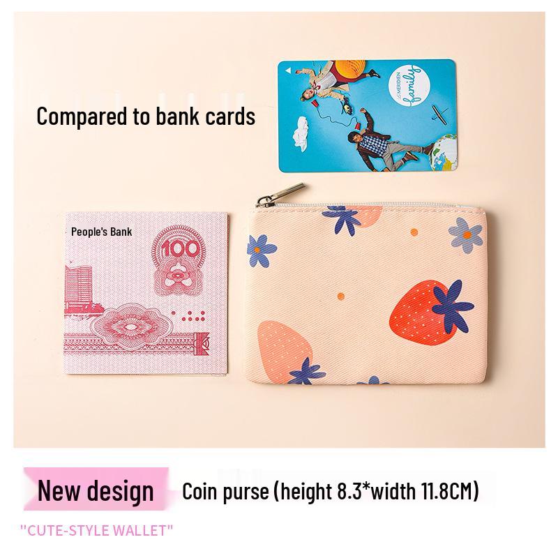 Kompakte Geldbörse aus floralem Canvas - Reißverschluss-Münzfach & Kartenhalter