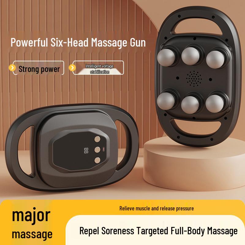 Six-Head Professional Fascia Gun: High-Frequency Waist & Muscle Massager for Deep Relaxation
