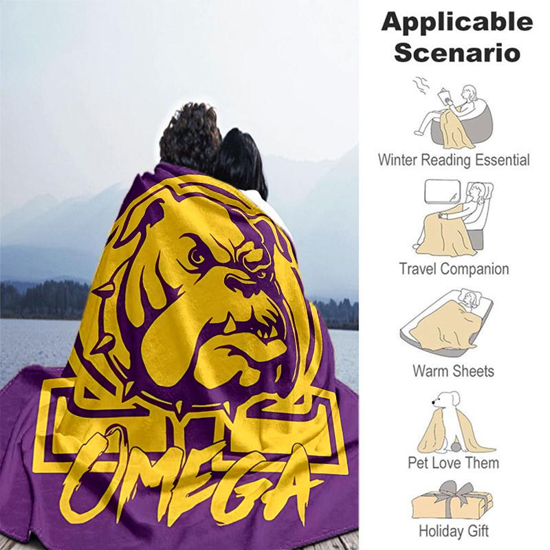 1pc Blanket Omega Psi Phi logo1 Print Design, Lightweight Blanket for Sofa, Bed- Soft &Warm, Gift for All Seasons like Christmas, Halloween