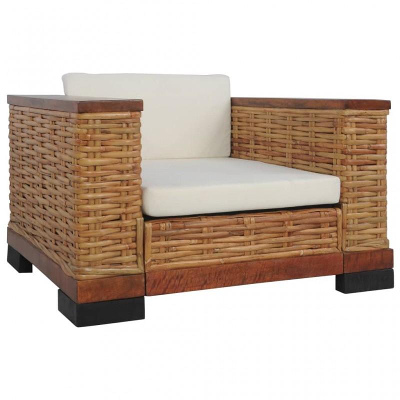 Day and Night - Day and Night Armchair with Brown Natural Rattan Cushions