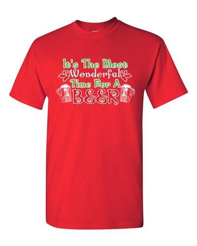 It s The Most Wonderful Time For A Beer Christmas Funny DT Adult T-Shirt Tee Unisex T-Shirt M