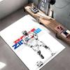 Sports Area Rug, Zinedine Zidane France 10 White Poster, Fan Cave Decor, Non-Slip Mat