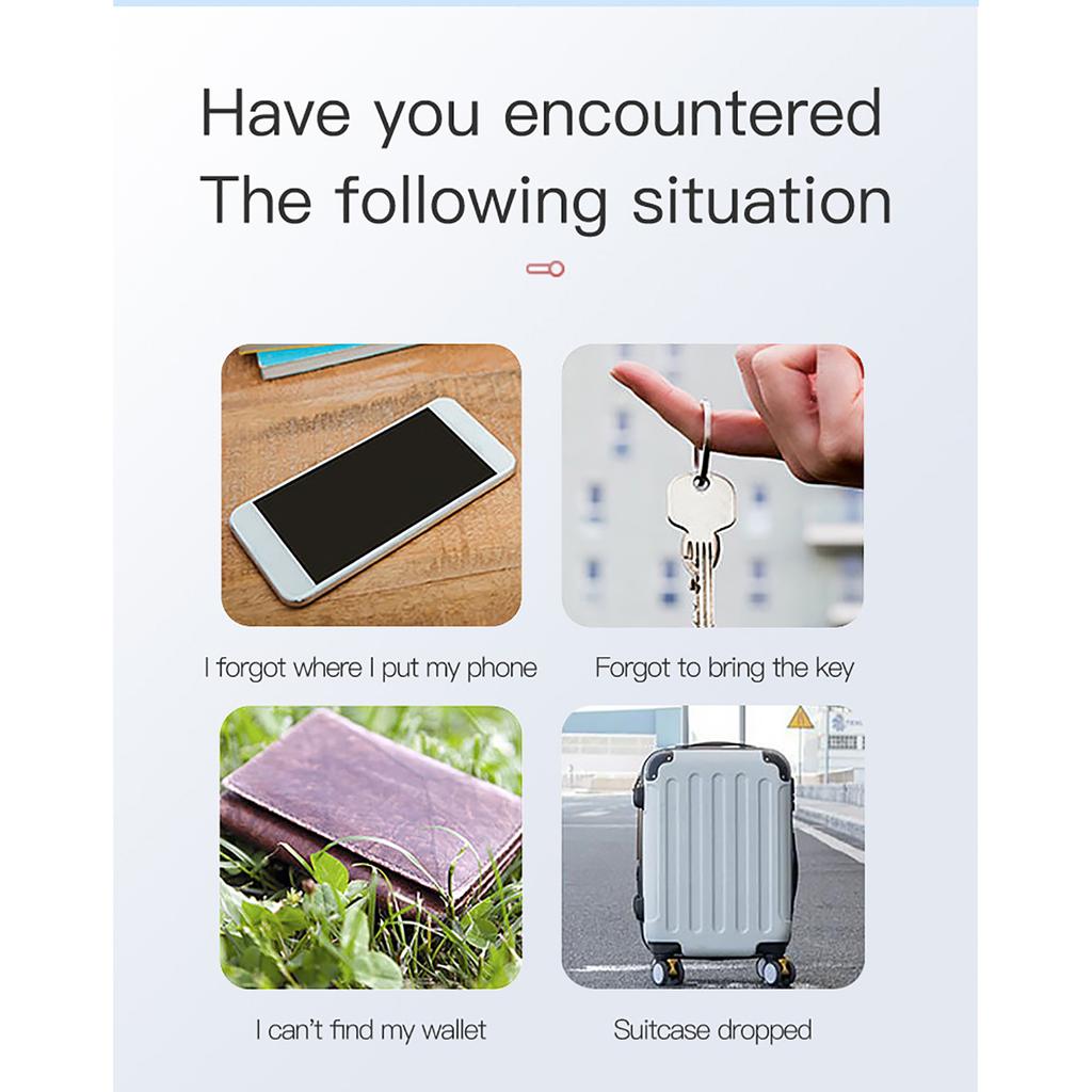 4 Packs BT Tracker for Phone Bags Keys, Find Lost Items with Two Way Search, Auto Alarm, Lightweight Anti Loss Device