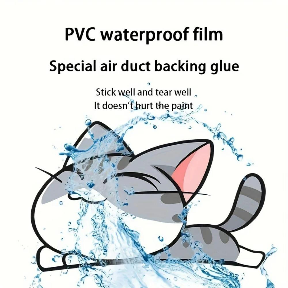 10pcs Cat Fish Car Stickers Auto Wheel Brow Bumper Sticker Scratches Cover Body Decoration Decals Motorcycle Waterproof Decals