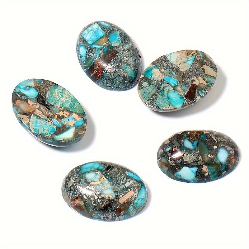 2025 Elegant European & American 2-Piece Gold Imperial Stone Oval Ring 18x25mm (2pcs)