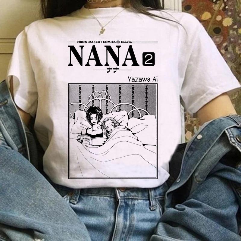 Anime Nana T Shirt for Women Japanese 2000s Style Y2k Tshirt Harajuku Fashion Casual Short Sleeve Top Kawaii Graphic T Shirts