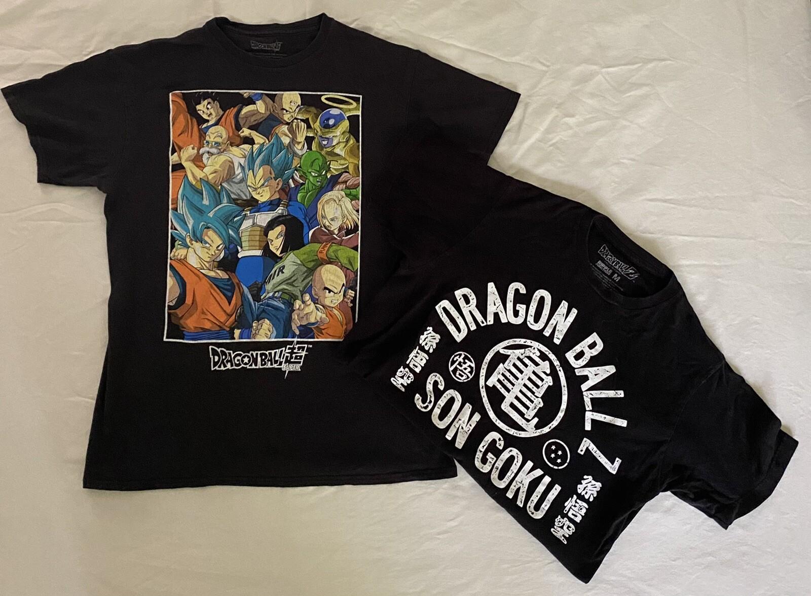 Dragon Ball Z T-shirt Mens Small Black Short Sleeve Cotton Graphic Tee 2 Lot XXXL