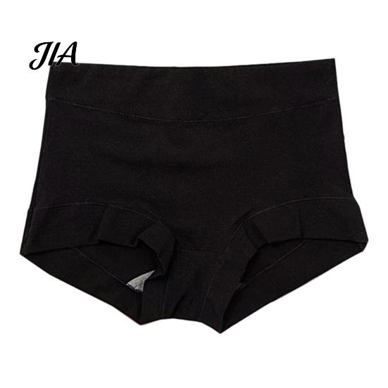 Tummy Control Underwear Women High Waist Boyshorts, Full Coverage Seamless Boxer Mid Rise Briefs Panties, Solid Color Stretch Breathable Comfortable