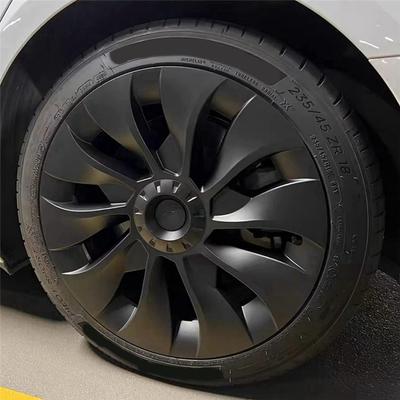 Radkappe für Model 3, 18 Zoll, Radnabenkappe Vollabdeckung Ersatzzubehör für Tesla Model 3 - Mattschwarz