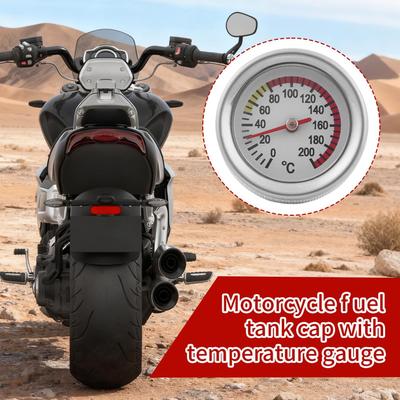 For Motorcycle M20*2.5 Motorcycle Tank Cap Lid With Temperature Gauge Motorcycle Oil Tank Cap Replacement For Restoration Repair