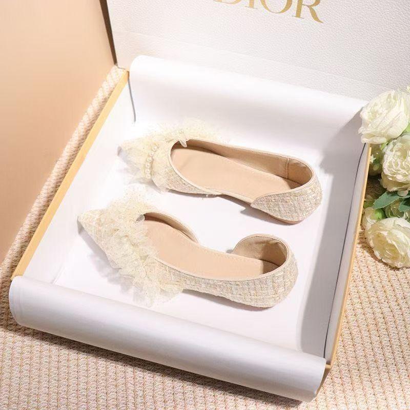 Bow Xiaoxiangfeng single shoes female bridesmaid shoes 2025 autumn versatile evening wind gentle shoes flat beanie shoes women
